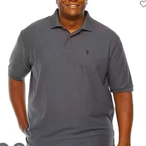 US Polo Assn Ultimate Pique Polo Shirt Charcoal Gray‎ 2XL Big Tall New With Tags
